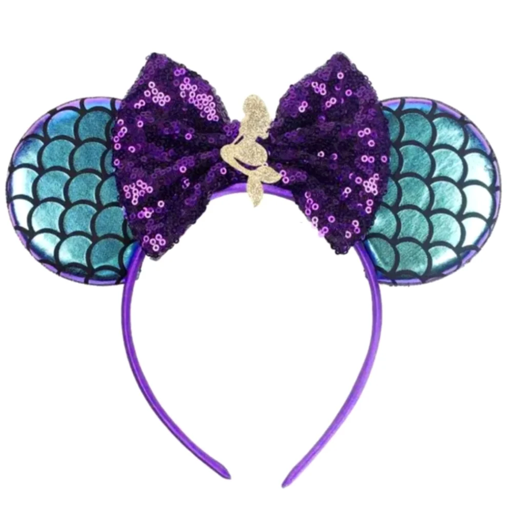 Minnie Mouse Ears Bow Headband Disney Birthday Dress outfit clothes Bow Mermaid